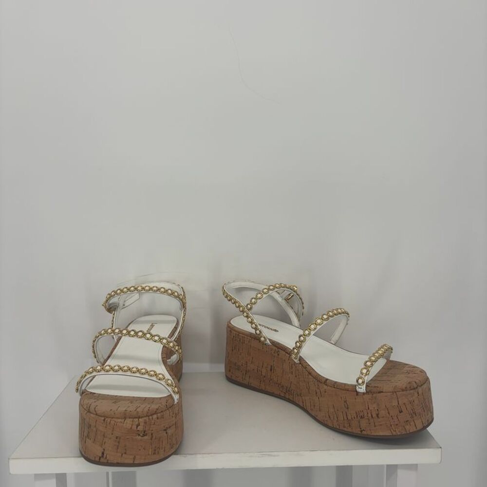 Larroude Flatform Sandals in White